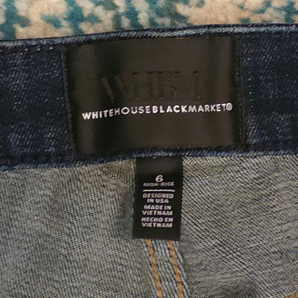 White House Black Market Dark Wash High Rise Skinny Jeans Size 6 - Picture 5 of 6